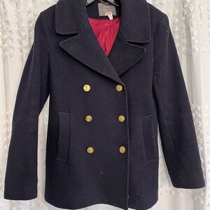J Crew Classic Navy Peacoat with Gold Buttons 4